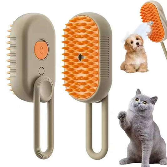 Cepillo de vapor pulverizador para mascotas